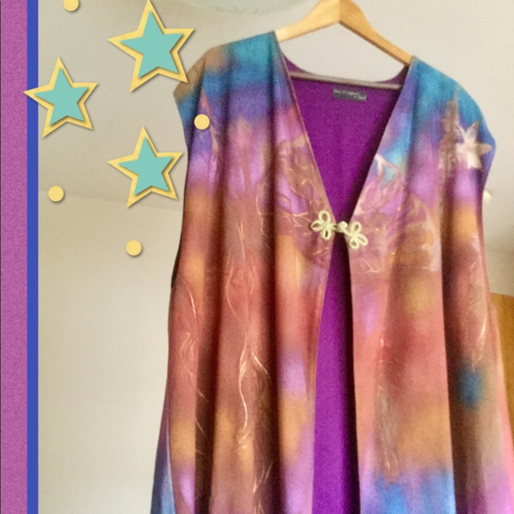 Elegant long plus size hand made vest/duster